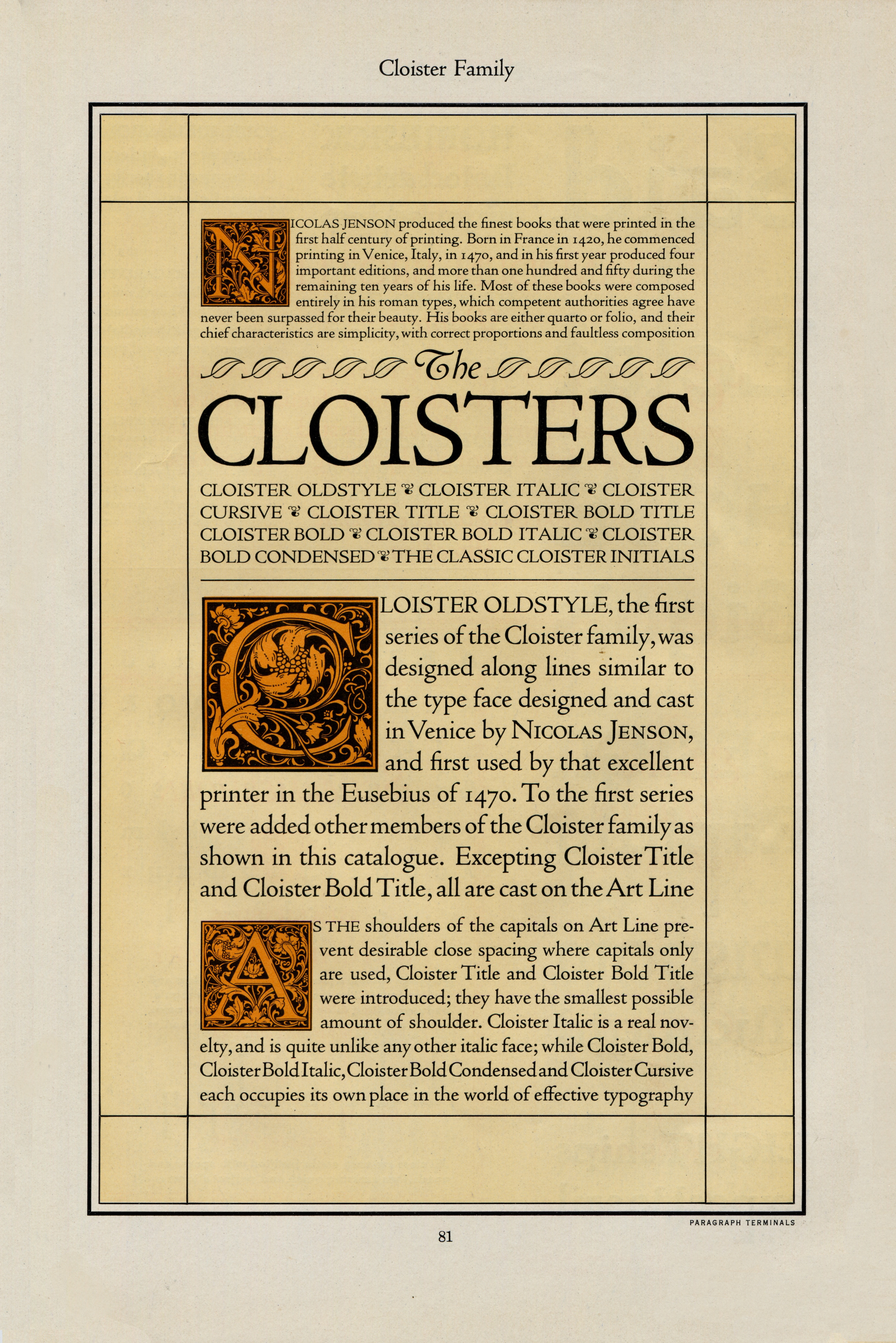 A page from the 1923 American Type Founders specimen book